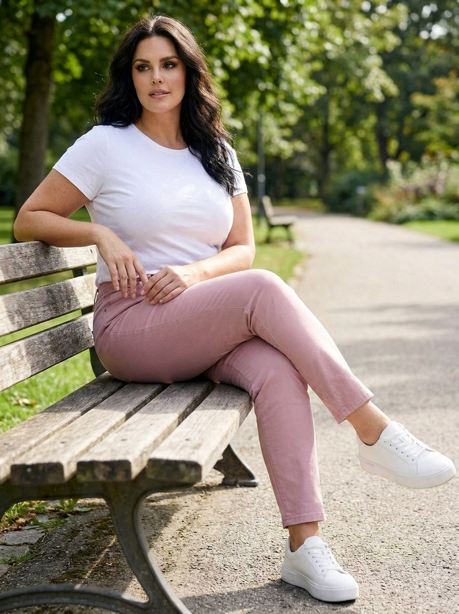 Büyük Beden Kadın Yüksek Bel Likralı Jean Pantolon - Image 5