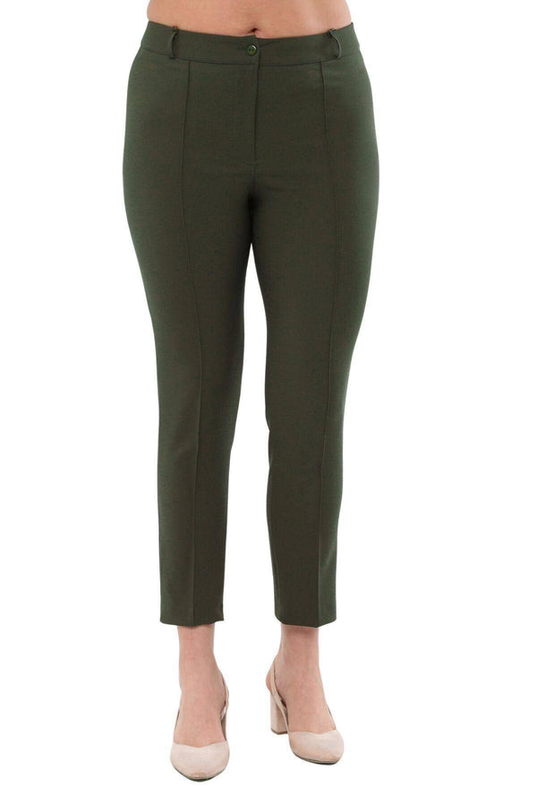 Büyük Beden Kadın Yüksek Bel Likralı Atlas Pantolon