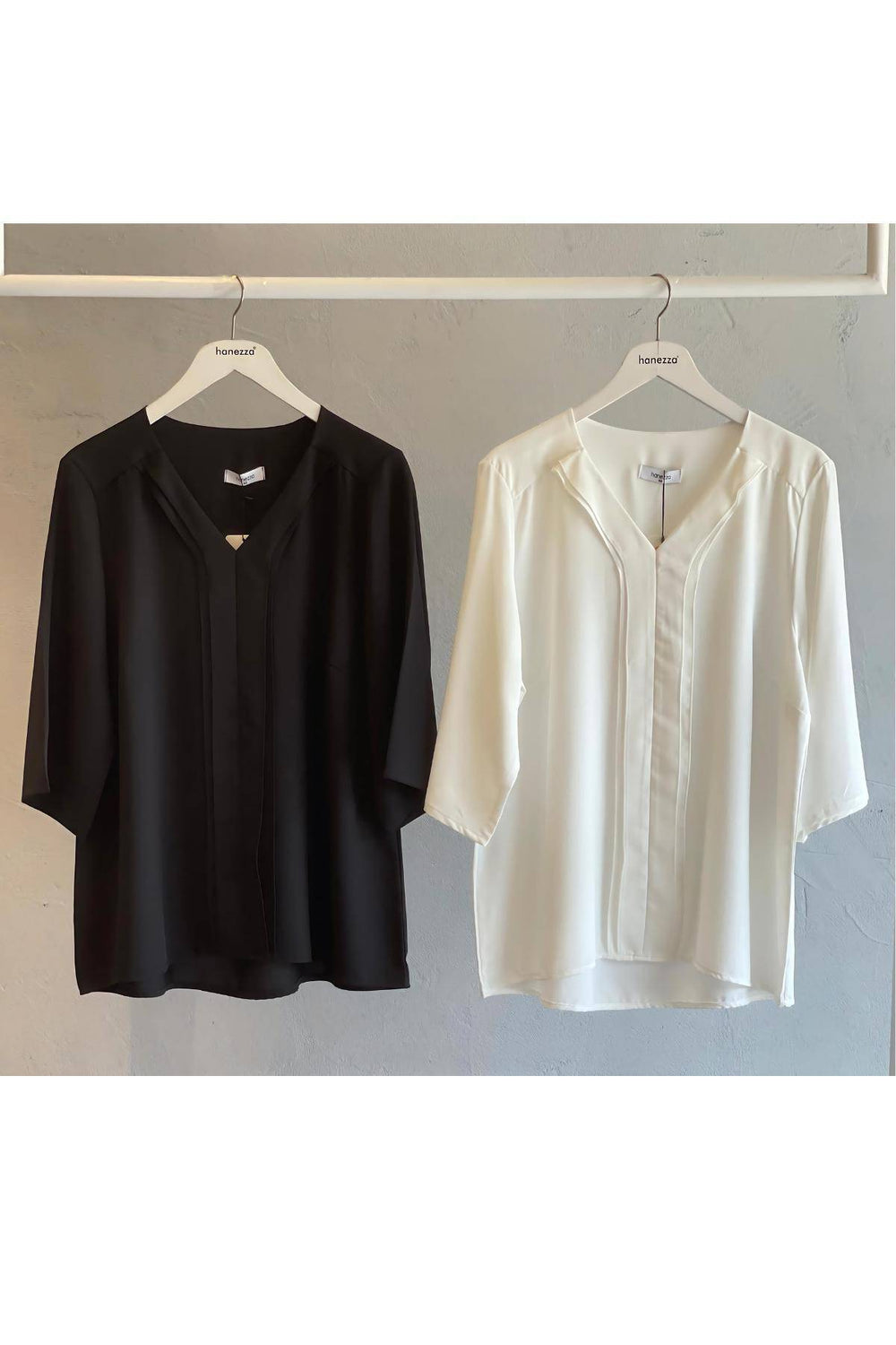 Plus Size Elegant V-Neck Pintuck Detail Jessica Crepe Blouse - Image 20