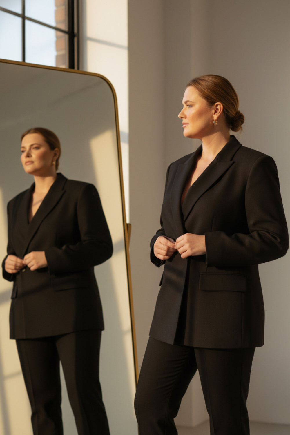 Büyük Beden Kadın  Oversize Vatkalı Astarlı Blazer Ceket - Image 6