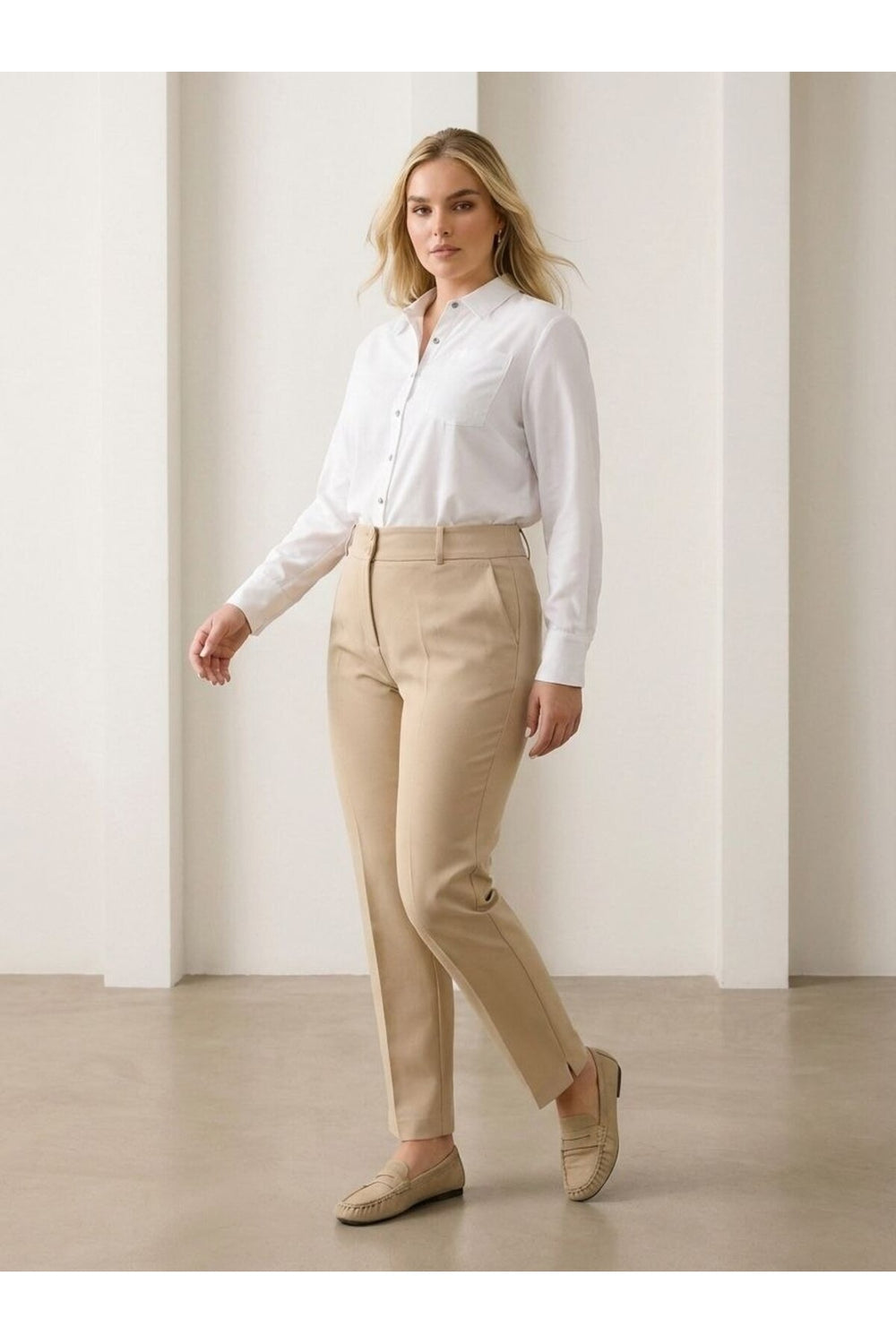 Plus Size Women's High-Waist Tailored Trousers - Image 45