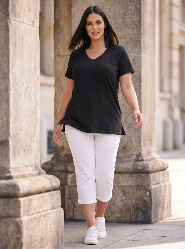 Comodidad sin límites: Camiseta básica con cuello en V