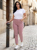 Elastische Damenjeans mit hohem Bund, große Größen