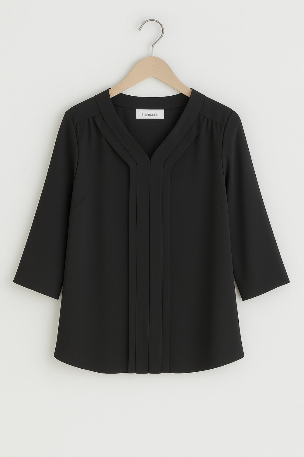 Plus Size Elegant V-Neck Pintuck Detail Jessica Crepe Blouse - Image 13