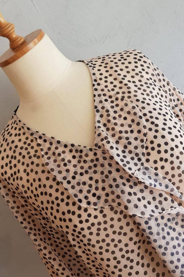 Büyük Beden Kadın  Şifon Fırfırlı Bluz - Astarlı