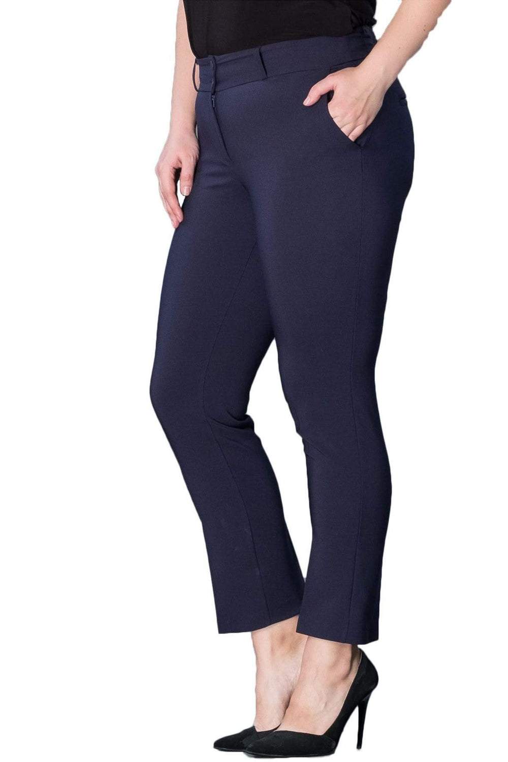 Büyük Beden Kadın Yüksek Bel Kumaş Pantolon - Image 61