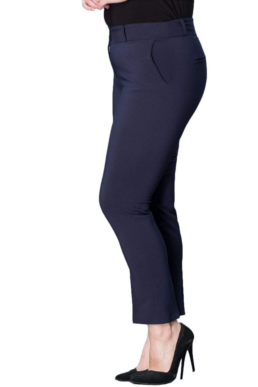 Büyük Beden Kadın Yüksek Bel Kumaş Pantolon - Image 62