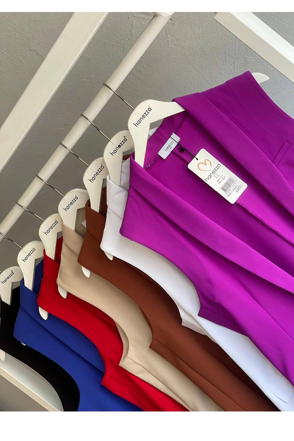 Büyük Beden Blazer Yelek - Atlas Kumaş - Image 43