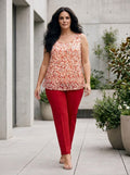 Organza-Bluse mit Blumenmuster