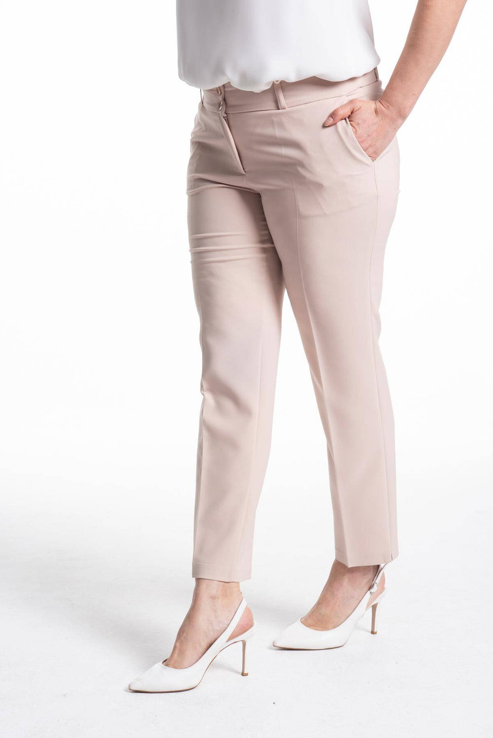 Büyük Beden Kadın Yüksek Bel Kumaş Pantolon - Image 52