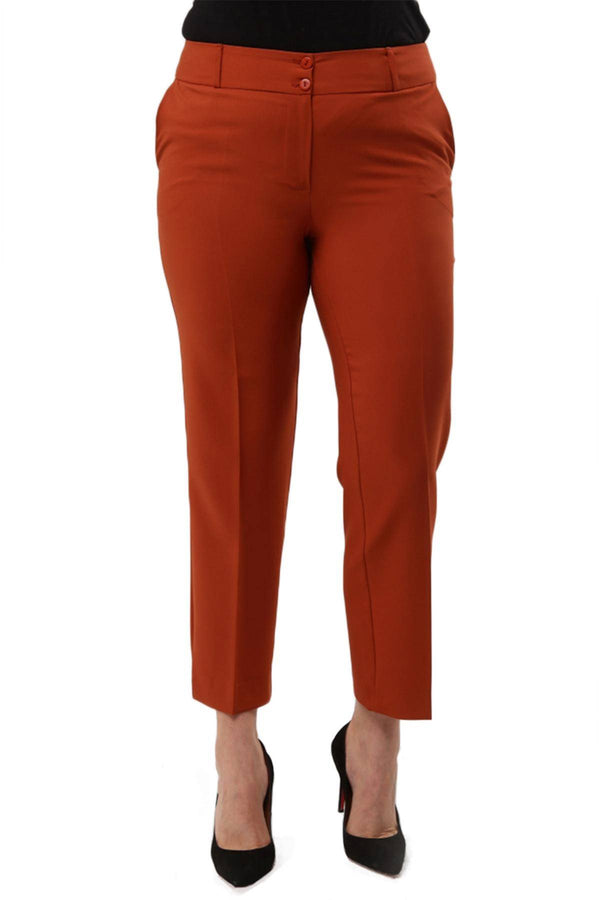 Büyük Beden Kadın Yüksek Bel Kumaş Pantolon