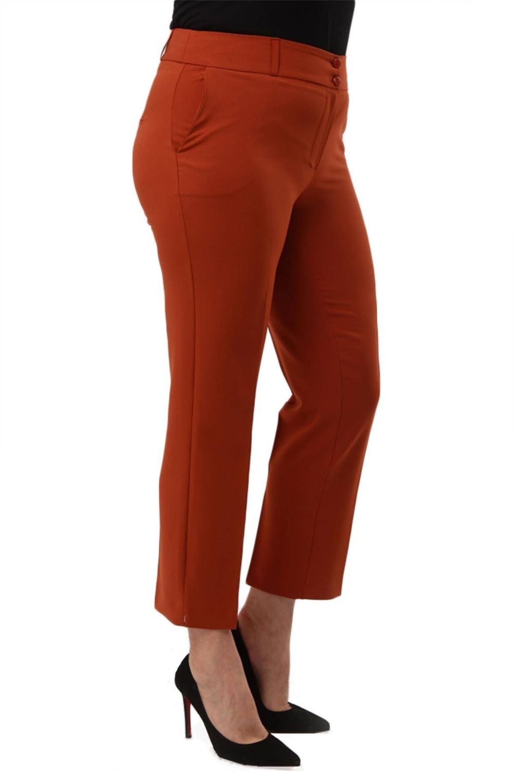 Büyük Beden Kadın Yüksek Bel Kumaş Pantolon - Image 69