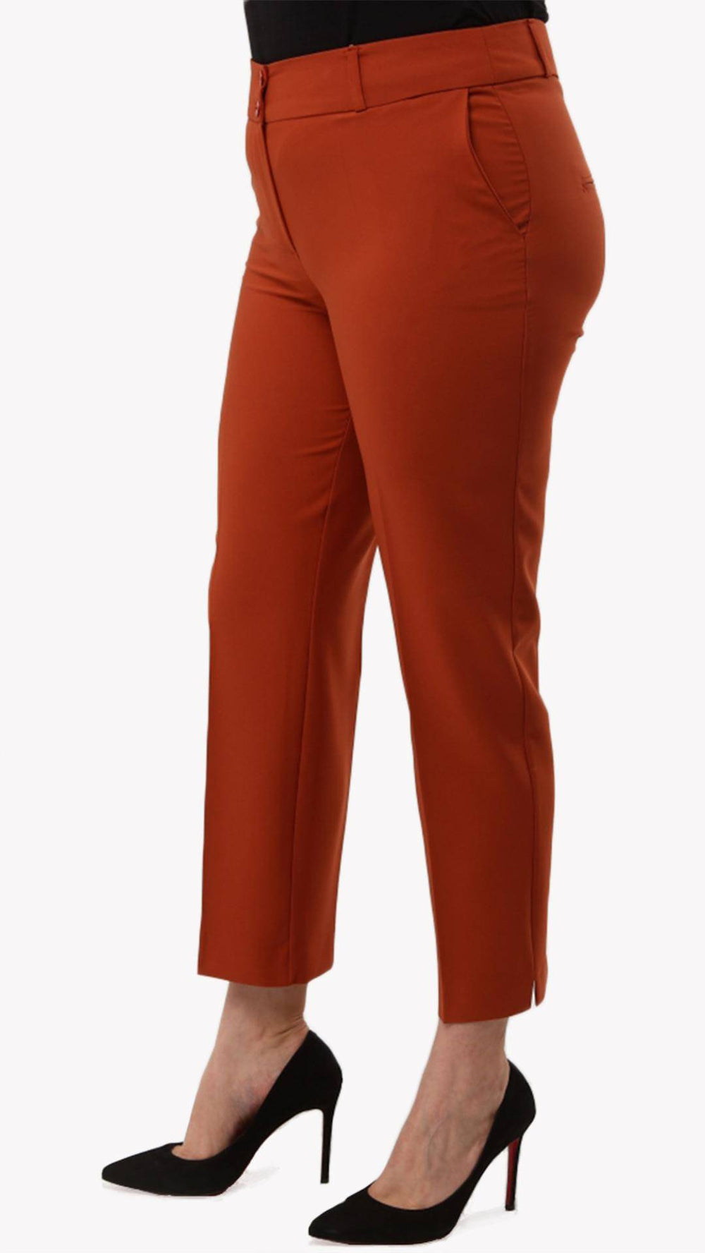 Büyük Beden Kadın Yüksek Bel Kumaş Pantolon - Image 70