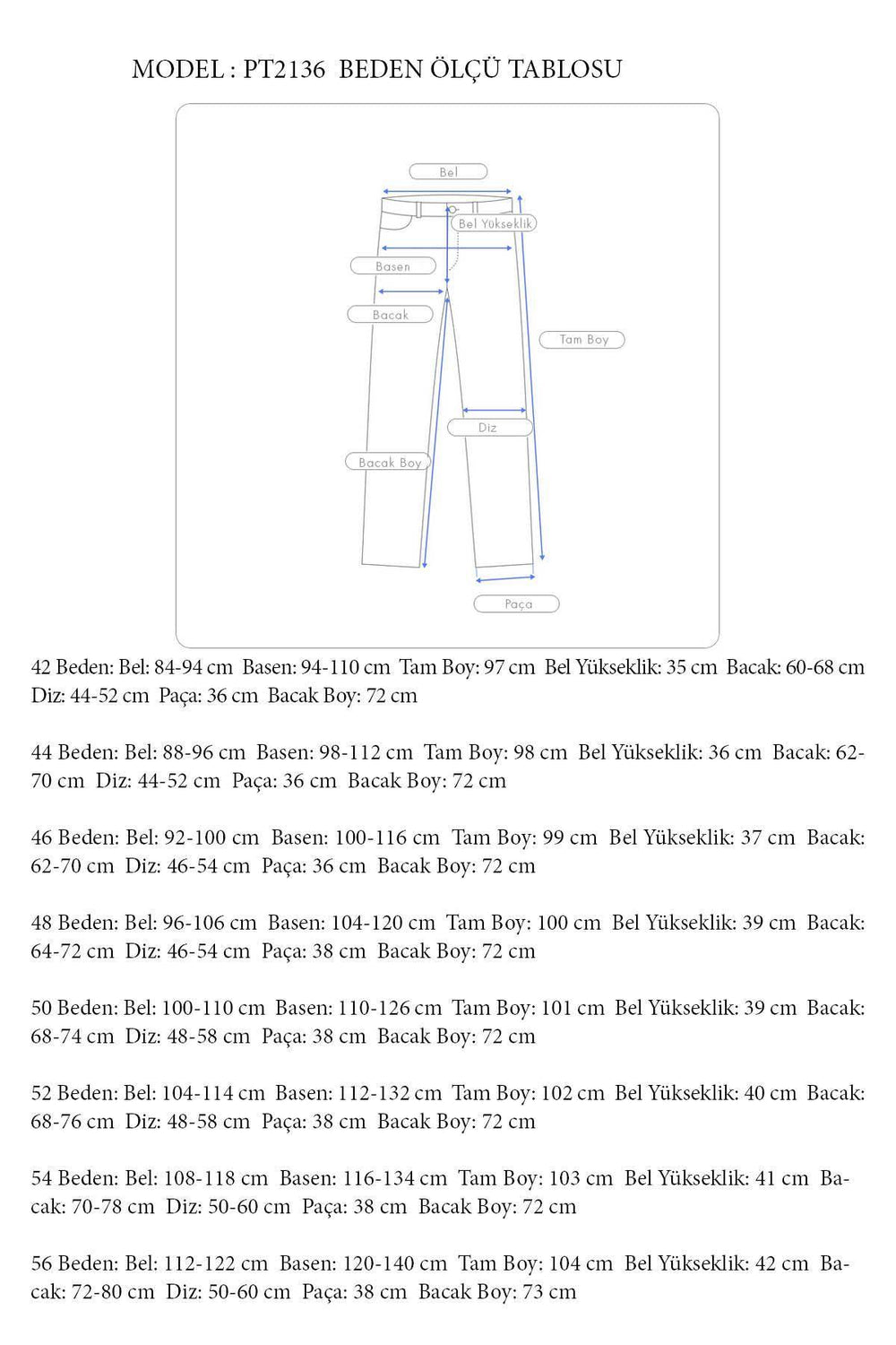 Büyük Beden Kadın Yüksek Bel Kumaş Pantolon - Image 63