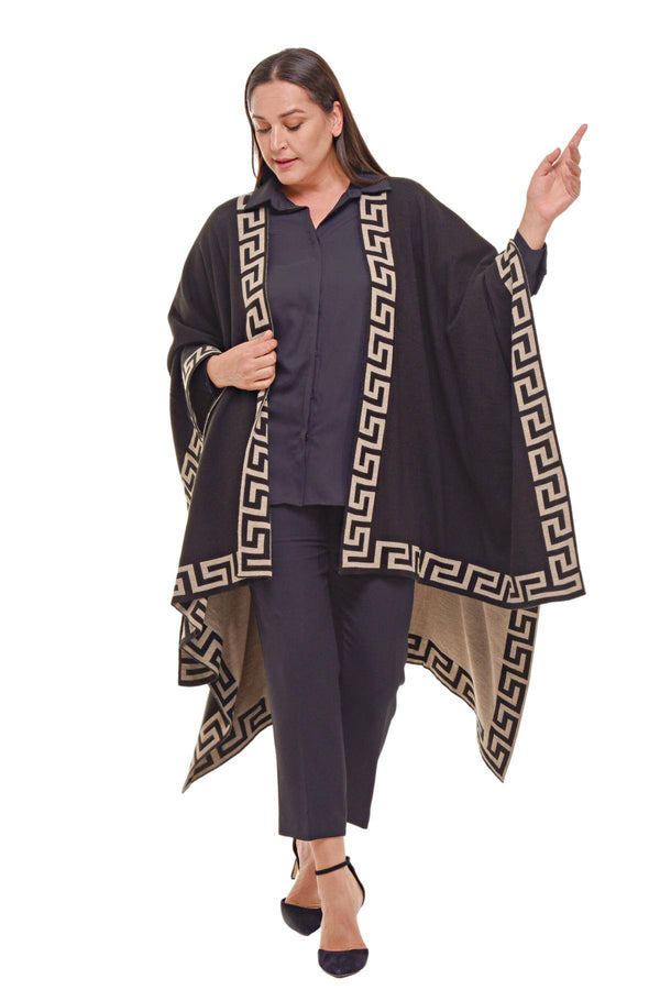 Complete Your Style: Women's Plus Size Knitwear Poncho Cardigan