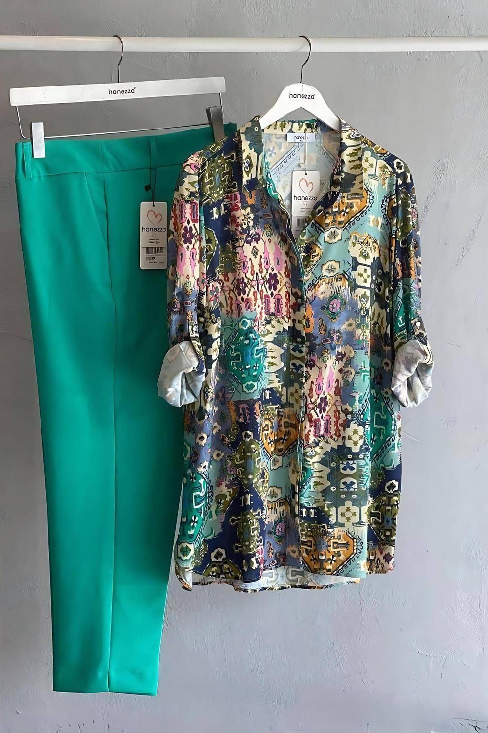 قميص فيسكوز منقوش بمقاسات كبيرة مراكش - Image 2