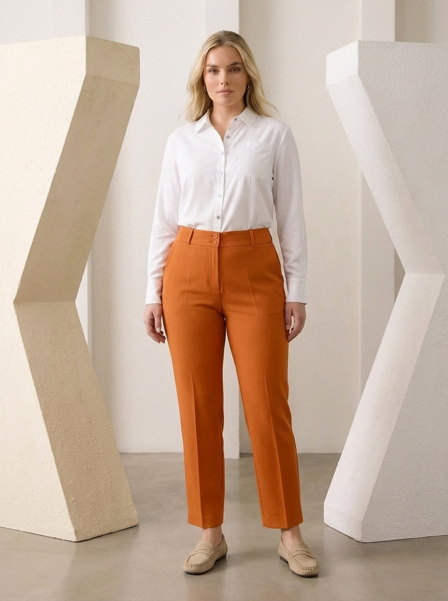 Plus Size Women's High-Waist Tailored Trousers - Image 54
