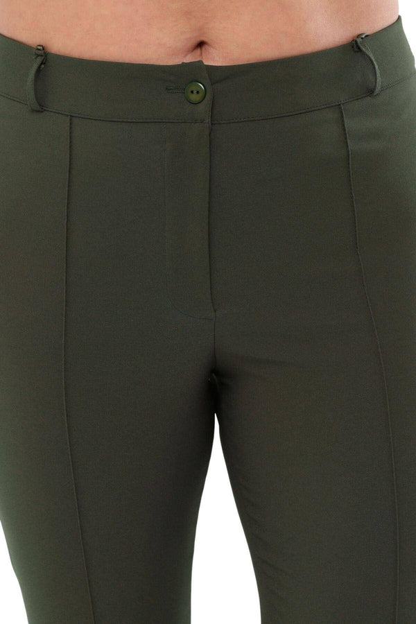 Büyük Beden Kadın Yüksek Bel Likralı Atlas Pantolon