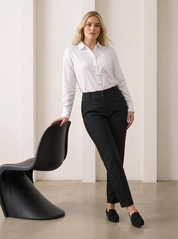 Plus Size Women's High-Waist Tailored Trousers