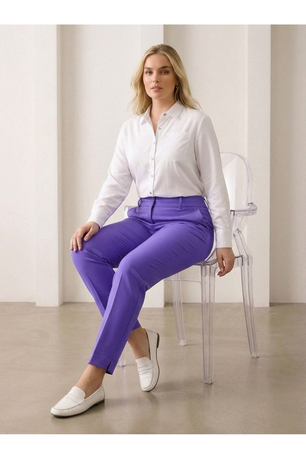 Plus Size Women's High-Waist Tailored Trousers - Image 70