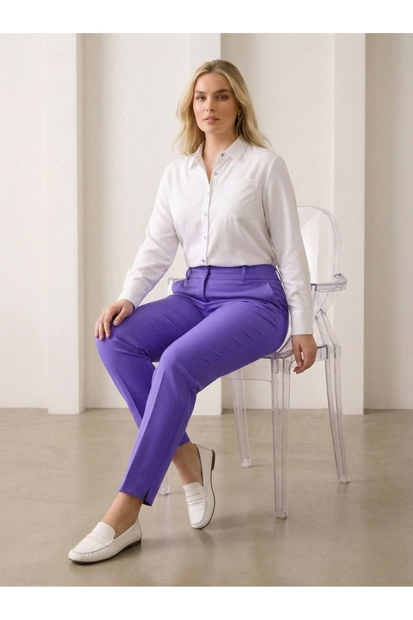 Plus Size Women's High-Waist Tailored Trousers