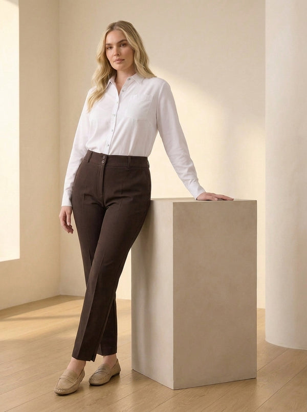 Plus Size Women's High-Waist Tailored Trousers