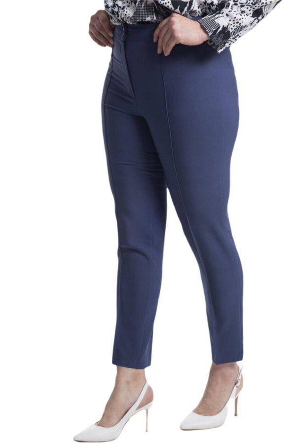 Büyük Beden Kadın Yüksek Bel Likralı Atlas Pantolon