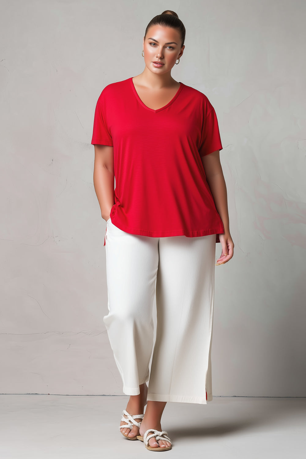 Comodidad sin límites: Camiseta básica con cuello en V - Image 28