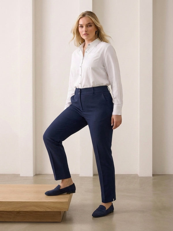 Plus Size Women's High-Waist Tailored Trousers