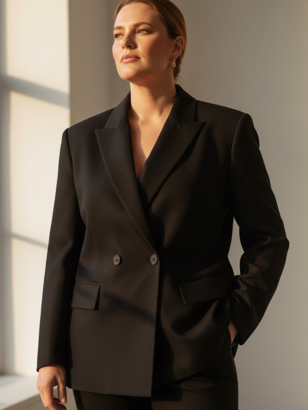 Büyük Beden Kadın  Oversize Vatkalı Astarlı Blazer Ceket