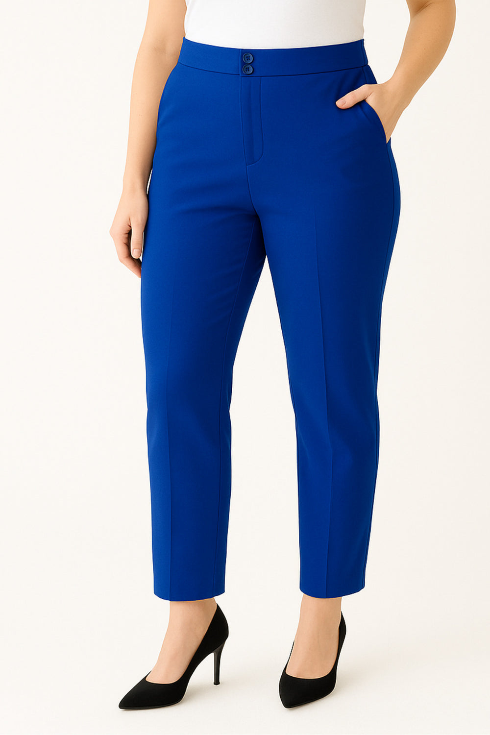 Plus Size Women's High-Waist Tailored Trousers - Image 86