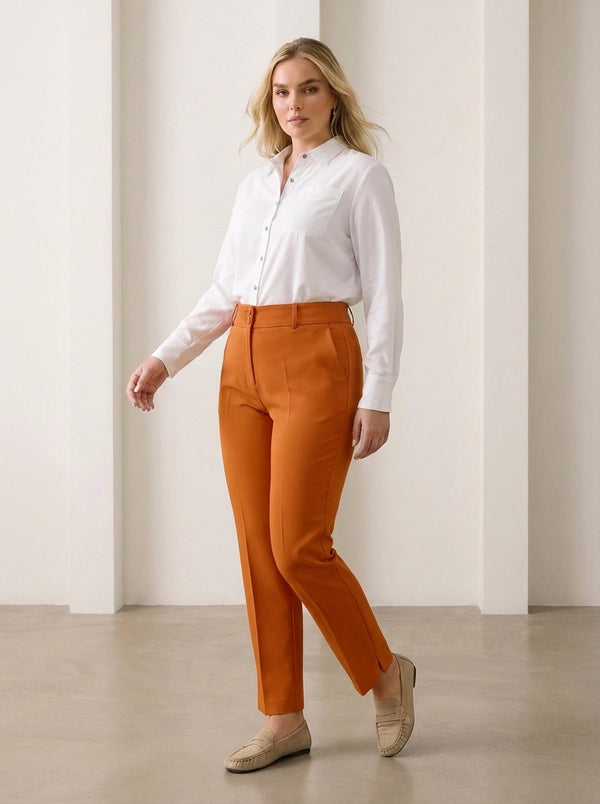 Plus Size Women's High-Waist Tailored Trousers