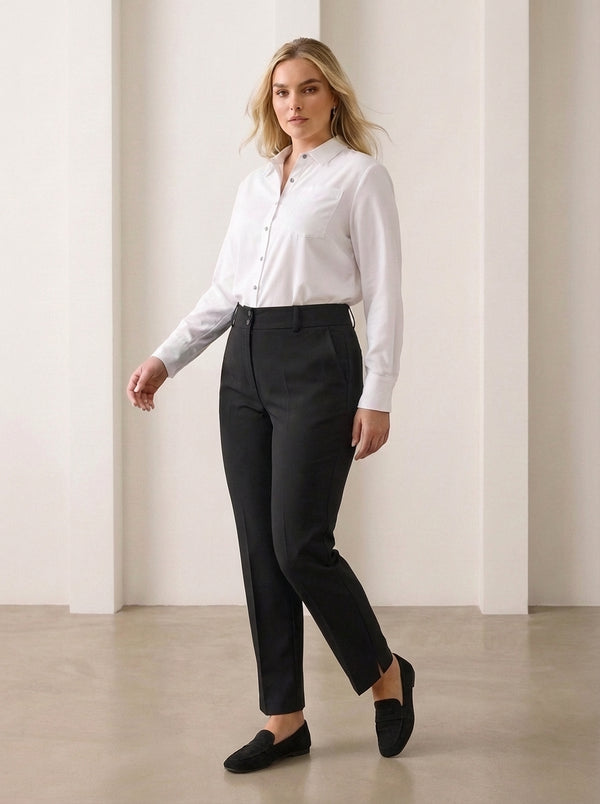 Plus Size Women's High-Waist Tailored Trousers