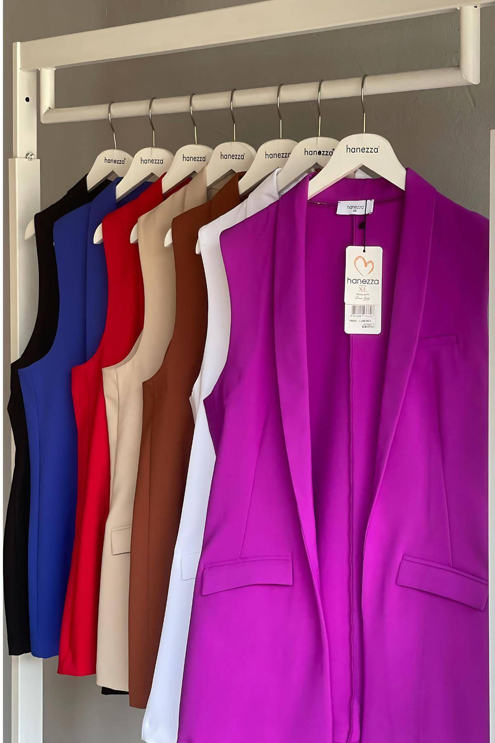 Büyük Beden Blazer Yelek - Atlas Kumaş - Image 3