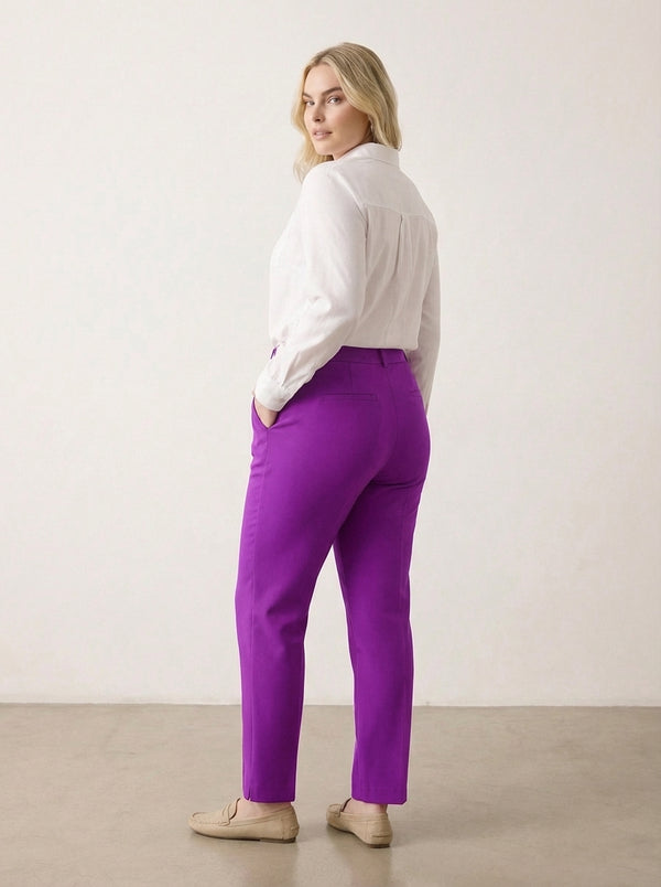 Plus Size Women's High-Waist Tailored Trousers