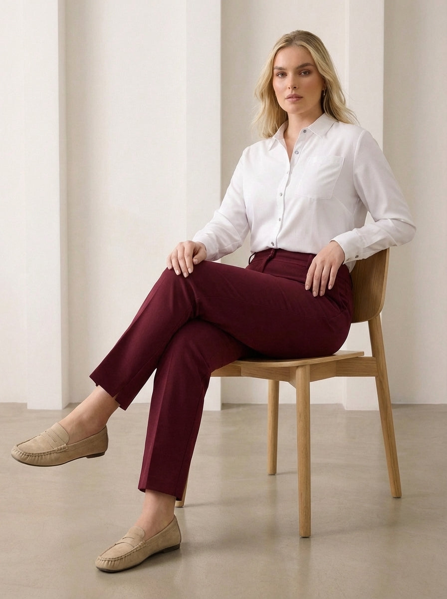 Plus Size Women's High-Waist Tailored Trousers - Image 13