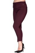 Hanezza Plus Size High-Waist Lycra Atlas-Hose – Knöchellang in Creme
