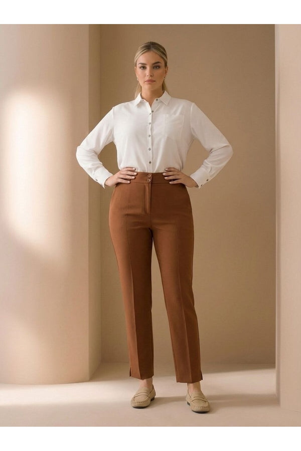 Plus Size Women's High-Waist Tailored Trousers