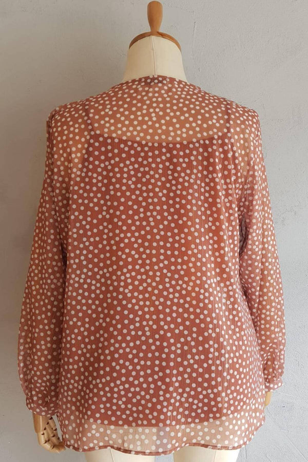 Büyük Beden Kadın  Şifon Fırfırlı Bluz - Astarlı