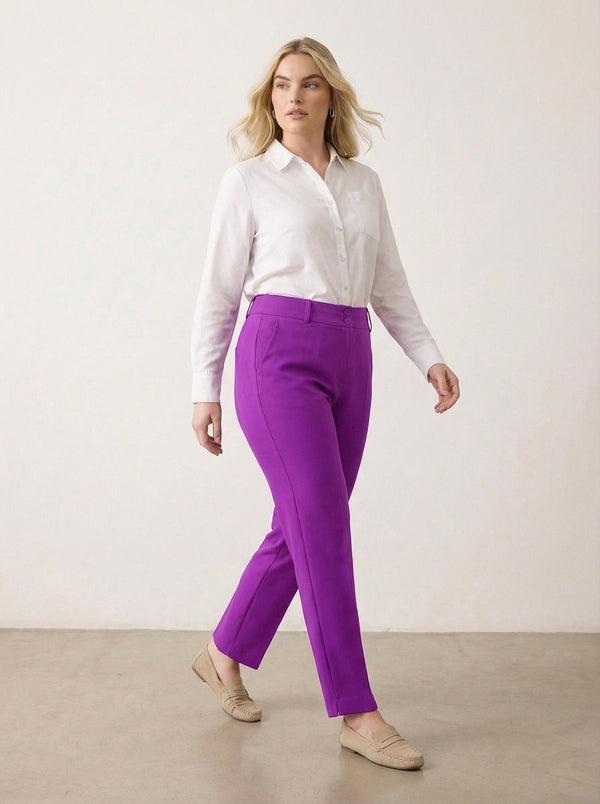 Plus Size Women's High-Waist Tailored Trousers