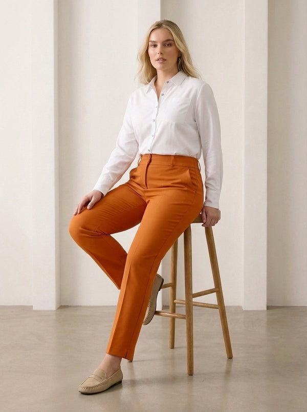 Plus Size Women's High-Waist Tailored Trousers