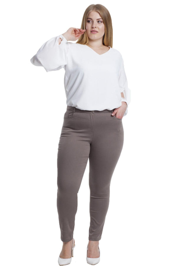 Full Likralı Keten Pantolon