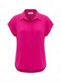 Plus Size Damen Jessica Satinbluse Modernes Design Eleganter Kragen