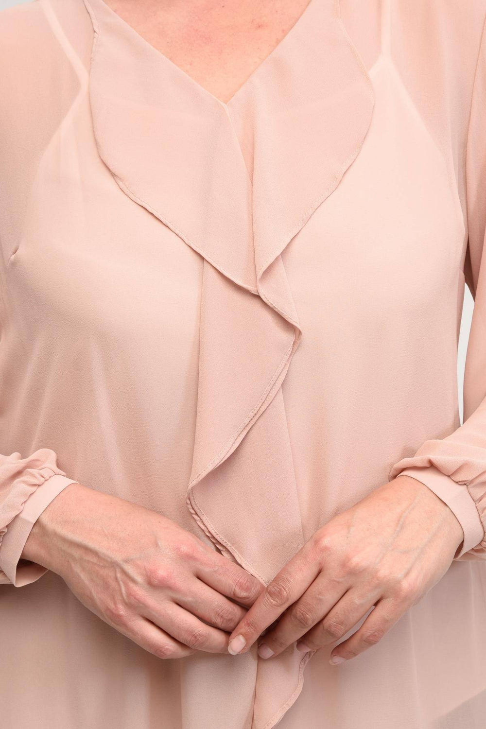 Büyük Beden Kadın  Şifon Fırfırlı Bluz - Astarlı - Image 3