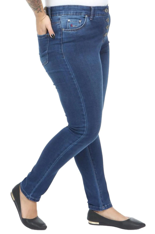 Büyük Beden Bilek Boy Kot Pantolon - Pamuklu Viskon Kumaş