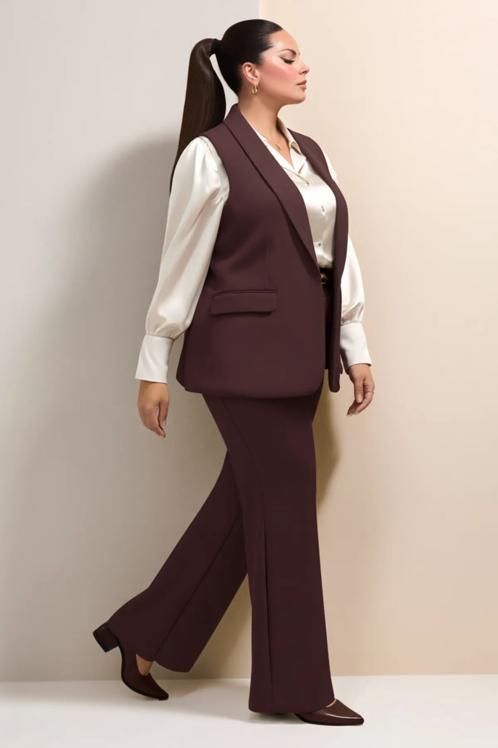 Женский черный повседневный жилет большого размера - Офисный образ | Стиль и комфорт в одном - Image 23