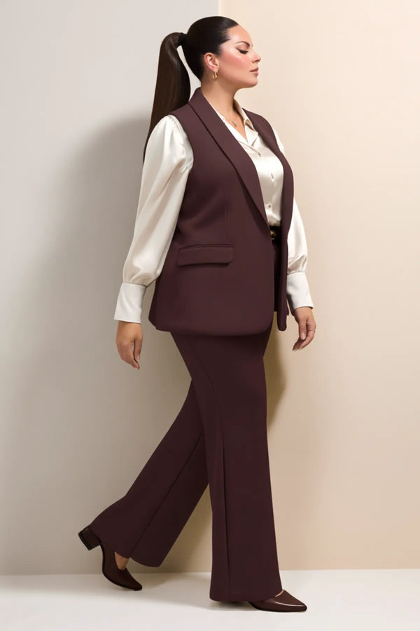 Женский черный повседневный жилет большого размера - Офисный образ | Стиль и комфорт в одном