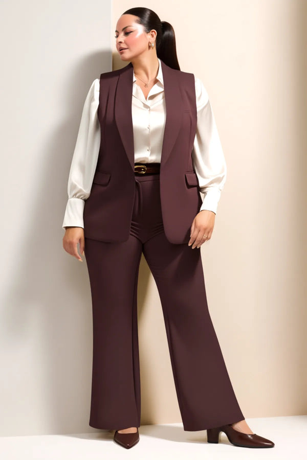 Женский черный повседневный жилет большого размера - Офисный образ | Стиль и комфорт в одном