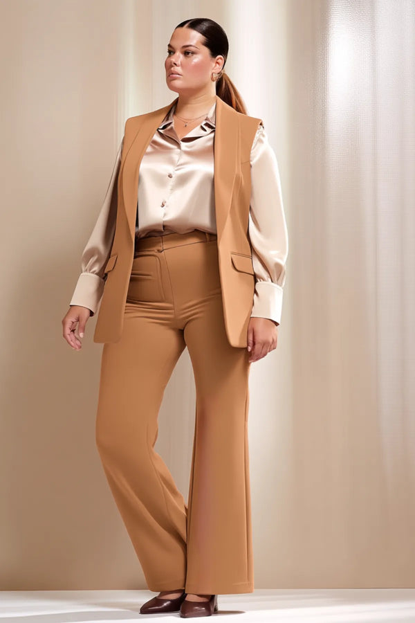 Женский черный повседневный жилет большого размера - Офисный образ | Стиль и комфорт в одном