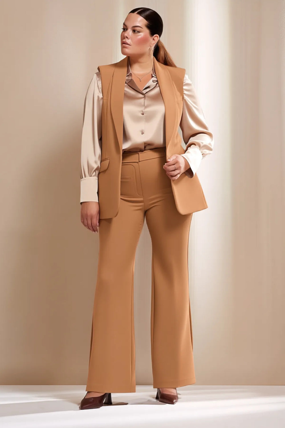 Женский черный повседневный жилет большого размера - Офисный образ | Стиль и комфорт в одном - Image 8